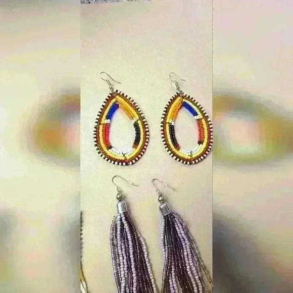 Beaded earrings bundle of 4 pairs of earrings - Picture 5 of 14